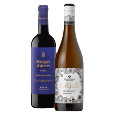 Marqués de Cáceres reserva rioja of Villa Maria Earth Garden chardonnay